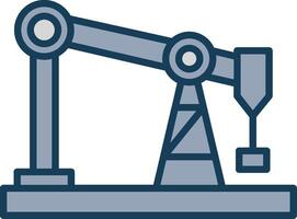 Drilling Rig Line Filled Grey Icon vector