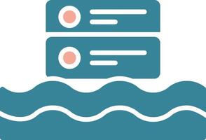 Data Lake Glyph Two Color Icon vector