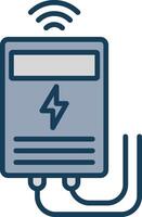 Power Meter Line Filled Grey Icon vector