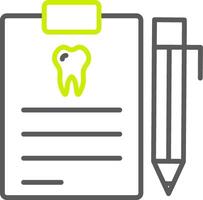 dental reporte línea dos color icono vector