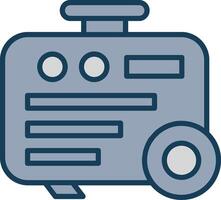 Electric Generator Line Filled Grey Icon vector