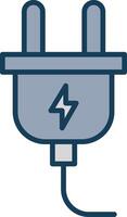 Power Cable Line Filled Grey Icon vector
