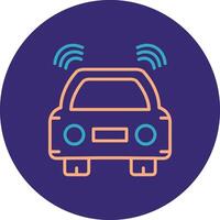 Car Line Two Color Circle Icon vector