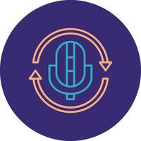 Replay Line Two Color Circle Icon vector