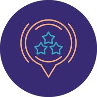 Star Line Two Color Circle Icon vector