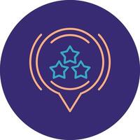 Star Line Two Color Circle Icon vector