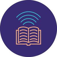 Book Line Two Color Circle Icon vector