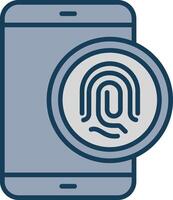 Biometric Identification Line Filled Grey Icon vector