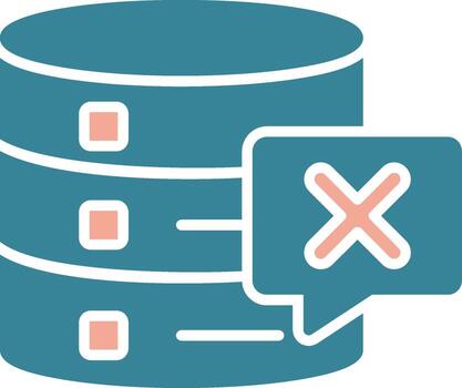 Delete Database Glyph Two Color Icon vector