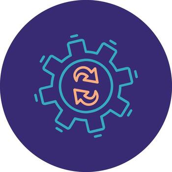 Processig Line Two Color Circle Icon vector