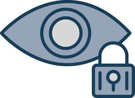 Retinal Scan Line Filled Grey Icon vector
