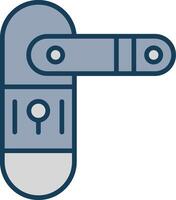 Door Lock Line Filled Grey Icon vector