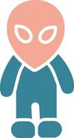 Alien Glyph Two Color Icon vector