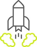 Rocket Launch Line Two Color Icon vector
