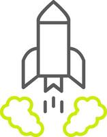 Rocket Launch Line Two Color Icon vector