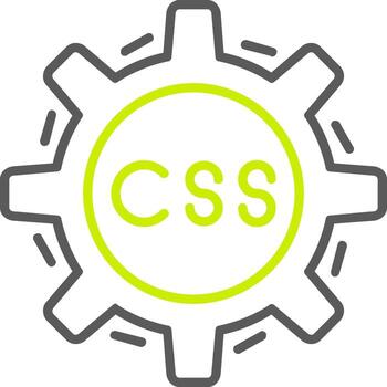 css codificación línea dos color icono vector