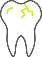 Broken Tooth Line Two Color Icon vector