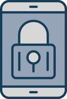 Mobile Security Line Filled Grey Icon vector