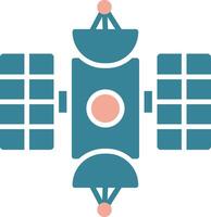 Hubble Space Telescope Glyph Two Color Icon vector