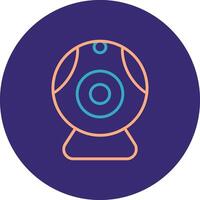 Web camera Line Two Color Circle Icon vector