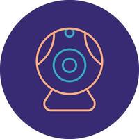 Web camera Line Two Color Circle Icon vector