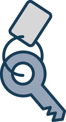 Keychain Line Filled Grey Icon