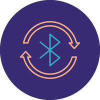 Bluetooth Line Two Color Circle Icon vector