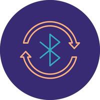 Bluetooth Line Two Color Circle Icon vector