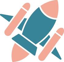 Rocket Ship Glyph Two Color Icon vector