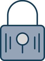 Padlock Line Filled Grey Icon vector