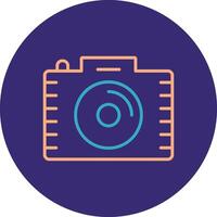 Photography Line Two Color Circle Icon vector