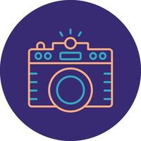 Photo Line Two Color Circle Icon vector