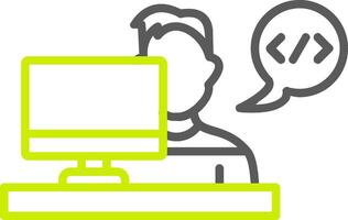 desarrollador línea dos color icono vector