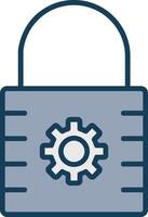 Lock Line Filled Grey Icon vector