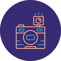 Photo Line Two Color Circle Icon vector