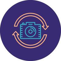Switch Camera Line Two Color Circle Icon vector