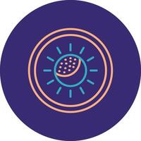 Night Mode Line Two Color Circle Icon vector