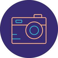 Camera Line Two Color Circle Icon vector