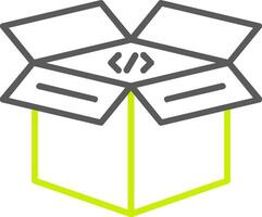 Open Box Line Two Color Icon vector
