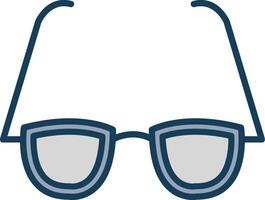 Glasses Line Filled Grey Icon vector