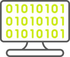 Binary Code Line Two Color Icon vector