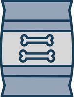 Pet Food Line Filled Grey Icon vector