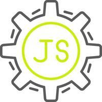 javascript línea dos color icono vector