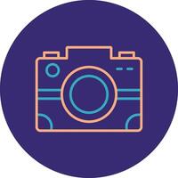 Camera Line Two Color Circle Icon vector