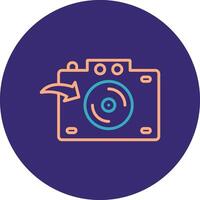 Camera Line Two Color Circle Icon vector