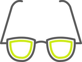 línea de gafas icono de dos colores vector