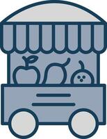 Fruit Stand Line Filled Grey Icon vector