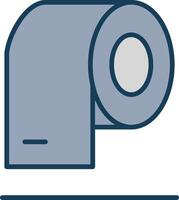 Toilet Roll Line Filled Grey Icon vector