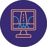 Driving Control Line Two Color Circle Icon vector