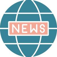 World News Glyph Two Color Icon vector